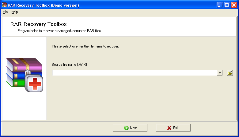 RAR Recovery Toolbox Screenshot